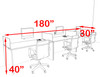 Three Person Blue Divider Office Workstation Desk Set, #OT-SUL-SPB5