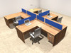 Four Person Blue Divider Office Workstation Desk Set, #OT-SUL-SPB57