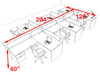 Six Person Blue Divider Office Workstation Desk Set, #OT-SUL-SPB64