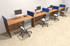 Four Person Blue Divider Office Workstation Desk Set, #OT-SUL-SPB9