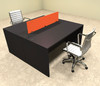 Two Person Orange Divider Office Workstation Desk Set, #OT-SUL-FPO4