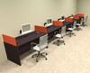 Five Person Orange Divider Office Workstation Desk Set, #OT-SUL-SPO15