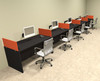 Five Person Orange Divider Office Workstation Desk Set, #OT-SUL-SPO16