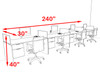 Four Person Orange Divider Office Workstation Desk Set, #OT-SUL-SPO29