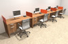 Four Person Orange Divider Office Workstation Desk Set, #OT-SUL-SPO29