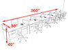 Six Person Orange Divider Office Workstation Desk Set, #OT-SUL-SPO37