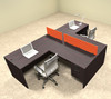 Two Person Orange Divider Office Workstation Desk Set, #OT-SUL-SPO55