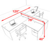 Two Person Orange Divider Office Workstation Desk Set, #OT-SUL-SPO55