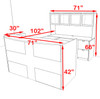 5pc U Shaped Modern Acrylic Panel Office Reception Desk, #OT-SUL-R19