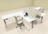 Two Persons L Shaped Power Adjustable Divider Workstation, #OF-CON-HP25