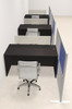 Three Person Workstation w/Acrylic Aluminum Privacy Panel, #OT-SUL-HPB12