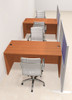 Two Person Workstation w/Acrylic Aluminum Privacy Panel, #OT-SUL-HPB17