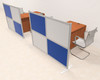 Two Person Workstation w/Acrylic Aluminum Privacy Panel, #OT-SUL-HPB17