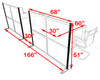 Two Person Workstation w/Acrylic Aluminum Privacy Panel, #OT-SUL-HPB18