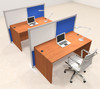 Two Person Workstation w/Acrylic Aluminum Privacy Panel, #OT-SUL-HPB29