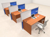 Three Person Workstation w/Acrylic Aluminum Privacy Panel, #OT-SUL-HPB33