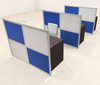 Three Person Workstation w/Acrylic Aluminum Privacy Panel, #OT-SUL-HPB35