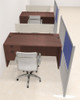 Two Person Workstation w/Acrylic Aluminum Privacy Panel, #OT-SUL-HPB42