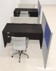 Two Person Workstation w/Acrylic Aluminum Privacy Panel, #OT-SUL-HPB44