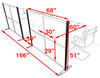 Two Person Workstation w/Acrylic Aluminum Privacy Panel, #OT-SUL-HPB54