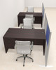 Two Person Workstation w/Acrylic Aluminum Privacy Panel, #OT-SUL-HPB55