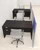 Two Person Workstation w/Acrylic Aluminum Privacy Panel, #OT-SUL-HPB56