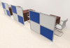 Three Person Workstation w/Acrylic Aluminum Privacy Panel, #OT-SUL-HPB58