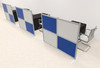 Three Person Workstation w/Acrylic Aluminum Privacy Panel, #OT-SUL-HPB60