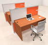 Two Person Workstation w/Acrylic Aluminum Privacy Panel, #OT-SUL-HPO101