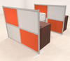 Two Person Workstation w/Acrylic Aluminum Privacy Panel, #OT-SUL-HPO102