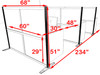 Three Person Workstation w/Acrylic Aluminum Privacy Panel, #OT-SUL-HPO107