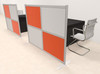 Two Person Workstation w/Acrylic Aluminum Privacy Panel, #OT-SUL-HPO128