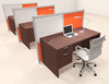 Three Person Workstation w/Acrylic Aluminum Privacy Panel, #OT-SUL-HPO142