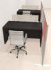 Two Person Workstation w/Acrylic Aluminum Privacy Panel, #OT-SUL-HPO80