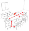 Boat Shape Counter Height 10' Feet Conference Table, #OF-CON-CT3