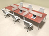 Six Persons Modern Acrylic Divider Workstation, #MT-FIV-FP16