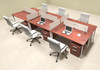 Six Persons Modern Acrylic Divider Workstation, #MT-FIV-FP34