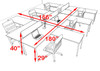 Six Persons L Shaped Modern Acrylic Divider Workstation, #MT-FIV-FP52