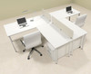 Two Persons L Shaped Modern Acrylic Divider Workstation, #MT-FIV-SP79
