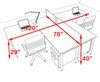 Two Persons L Shaped Modern Acrylic Divider Workstation, #MT-FIV-SP82