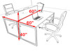 Two Person Modern Acrylic Divider Office Workstation, #AL-OPN-FP20