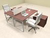 Two Person Modern Acrylic Divider Office Workstation, #AL-OPN-FP40