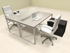 Two Person Modern Acrylic Divider Office Workstation, #AL-OPN-FP56