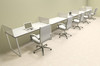 Five Person Modern Acrylic Divider Office Workstation, #AL-OPN-SP37