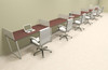 Six Person Modern Acrylic Divider Office Workstation, #AL-OPN-SP46
