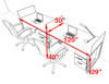 Two Person Modern Acrylic Divider Office Workstation, #AL-OPN-SP49