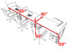 Three Person Modern Acrylic Divider Office Workstation, #AL-OPN-SP55