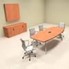 Modern Boat shaped 8' Feet Metal Leg Conference Table, #OF-CON-CV2