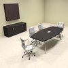 Modern Boat shaped 8' Feet Metal Leg Conference Table, #OF-CON-CV6