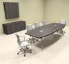 Modern Boat shaped 10' Feet Metal Leg Conference Table, #OF-CON-CV14